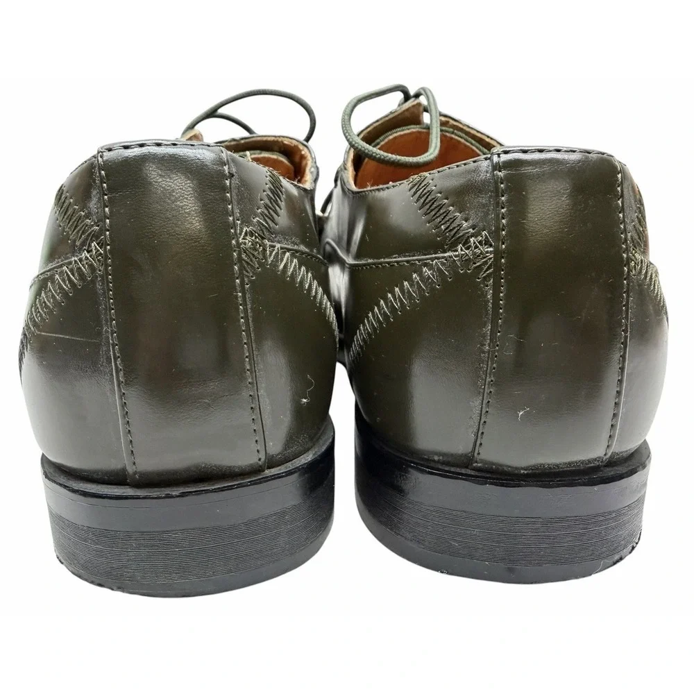 Expressions by RC Men's Dress Shoes Green Leather Fabric Size 10.5 Square Toe
